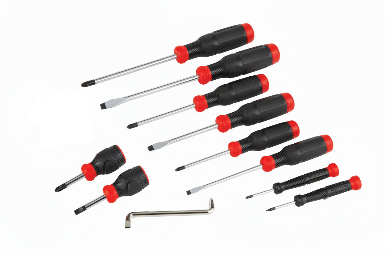 Set of Craftsman screwdrivers on a white background